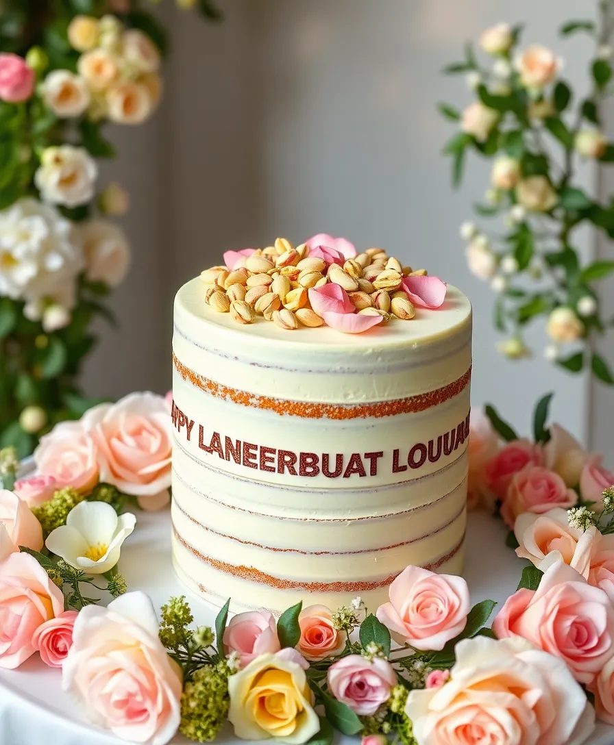 18 Vintage-Inspired Naked Wedding Cakes That Are Pure Magic (Check Out #10!) - 11. Pistachio Rosewater Cake