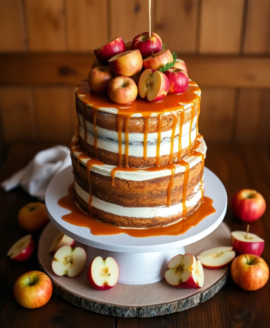 18 Vintage-Inspired Naked Wedding Cakes That Are Pure Magic (Check Out #10!) - 18. Caramel Apple Delight