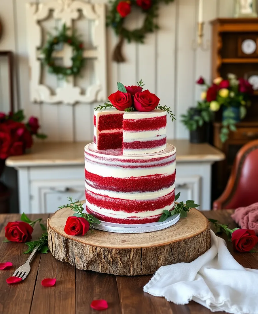 18 Vintage-Inspired Naked Wedding Cakes That Are Pure Magic (Check Out #10!) - 5. Rustic Red Velvet with Cream Cheese Frosting