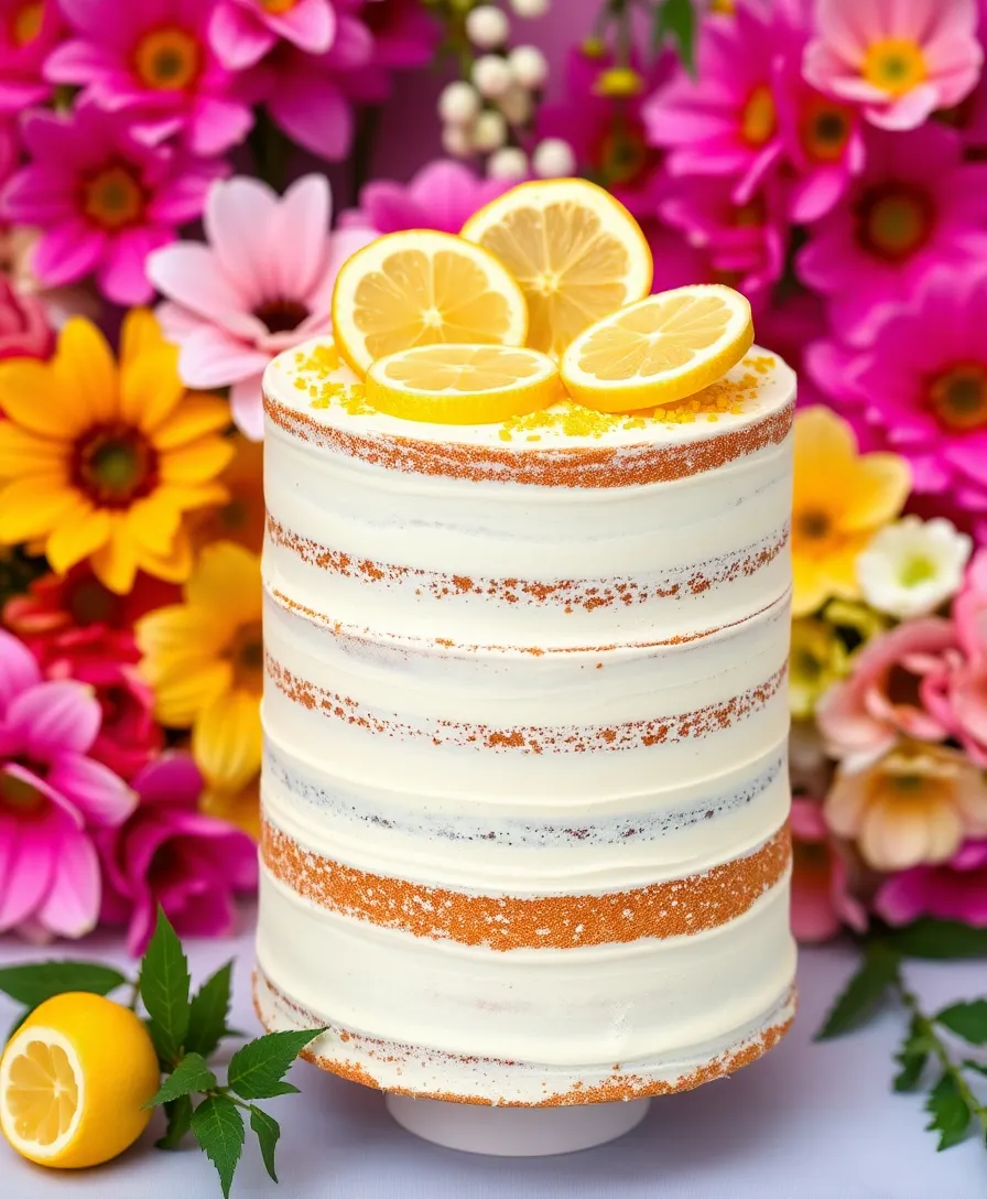 18 Vintage-Inspired Naked Wedding Cakes That Are Pure Magic (Check Out #10!) - 6. Lemon Zest with Whipped Cream