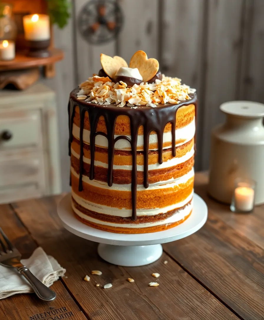 18 Vintage-Inspired Naked Wedding Cakes That Are Pure Magic (Check Out #10!) - 8. Almond Joy Indulgence